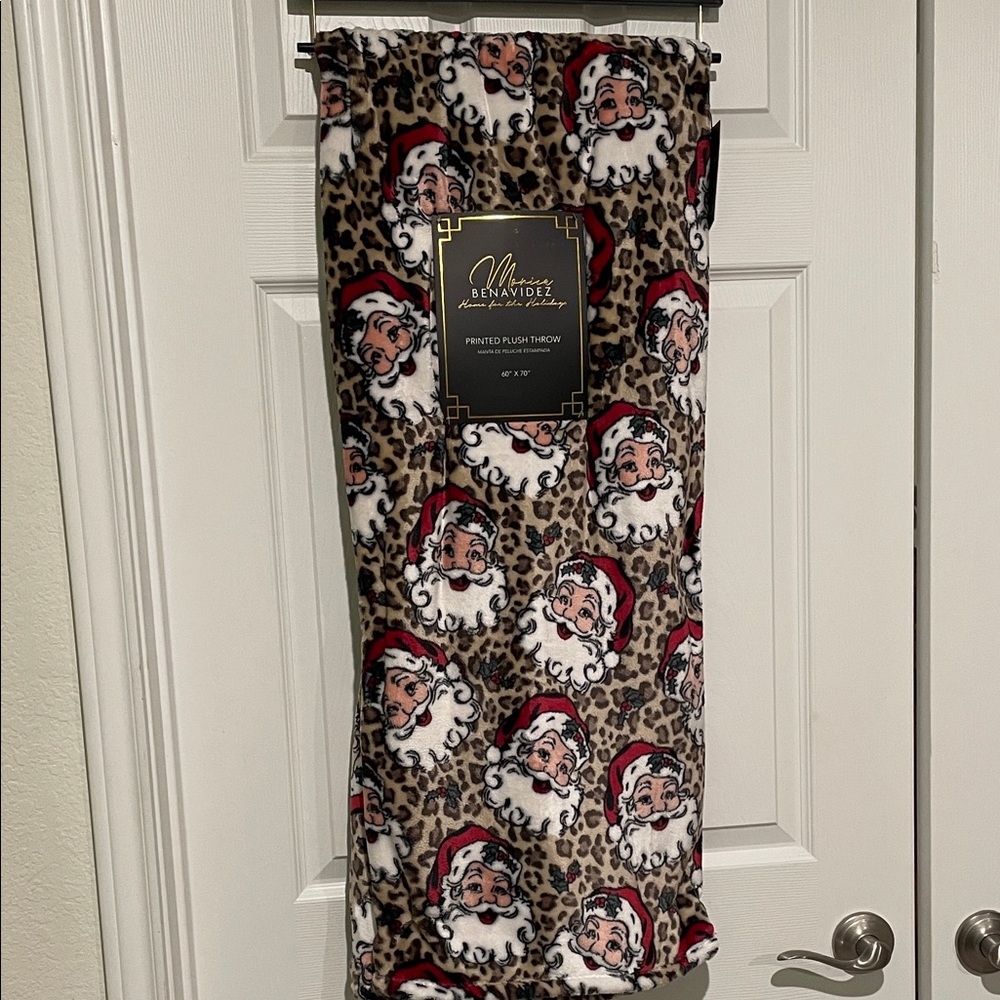 Santa Claus Leopard Print Throw Blanket